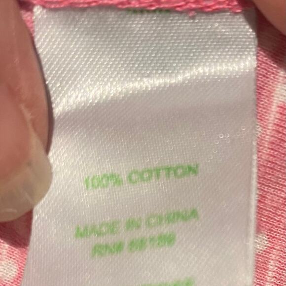 Lily Pulitzer Size XS polka dot shirt Pink White Knit half sleeve Preppy Femme - Picture 4 of 4